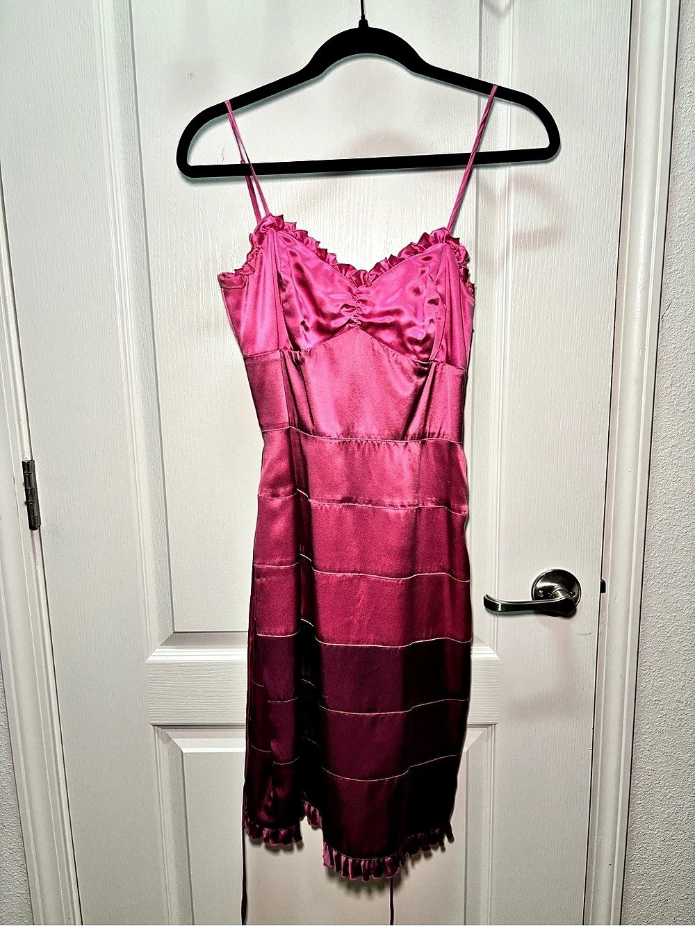 Betsey Johnson Satin Mini Dress Pink Size Small